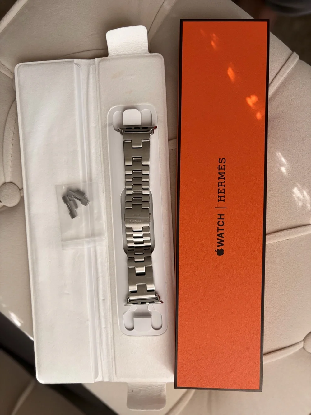 Apple Watch Band Hermès Grand H Stainless Steel Link Bracelet - Size 46mm